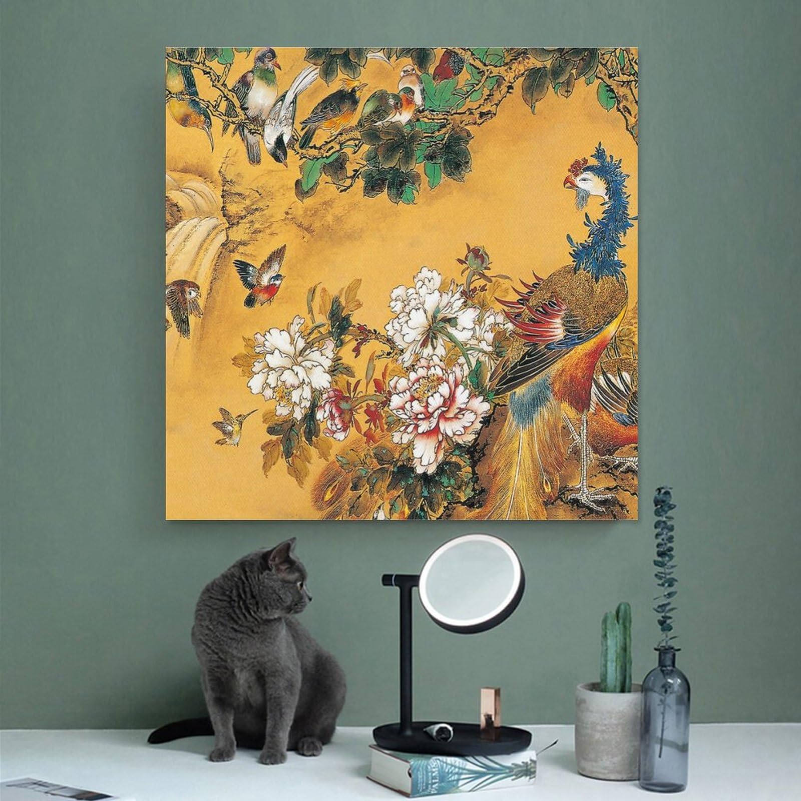 Amazon.co.jp: 中国の伝統的な鳥の絵 鳳凰の絵 壁掛けアート ポスター